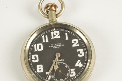 Lot 1449 - A ROYAL FLYING CORPS MARK V OMEGA MILITARY POCKET WATCH