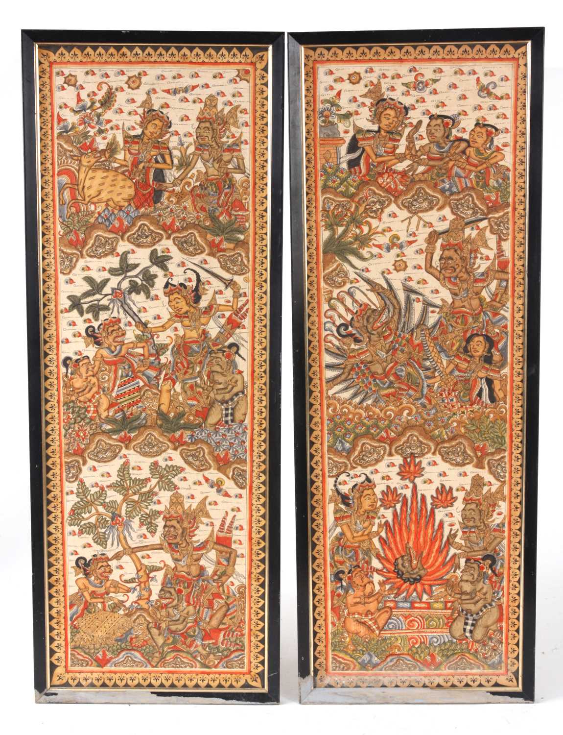 Lot 122 - A PAIR OF LATE 19TH CENTURY TIBETAN COLOURED...