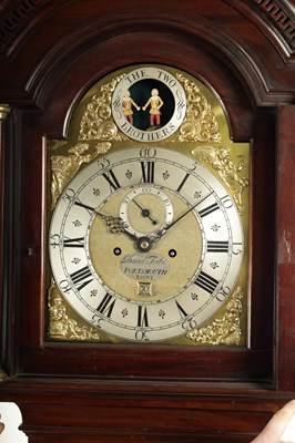 Lot 1441 - DANIEL TRIBE, PORTSMOUTH POINT. A MID 18TH CENTURY MAHOGANY EIGHT-DAY LONGCASE CLOCK WITH AUTOMATION