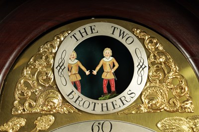Lot 1441 - DANIEL TRIBE, PORTSMOUTH POINT. A MID 18TH CENTURY MAHOGANY EIGHT-DAY LONGCASE CLOCK WITH AUTOMATION