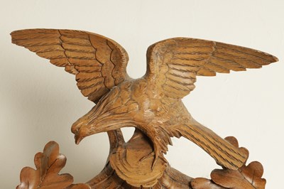 Lot 1322 - A LATE 19TH CENTURY GERMAN BLACK FOREST CARVED LINDEN WOOD THREE TRAIN CUCKOO QUAIL CLOCK