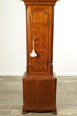 Lot 1532 - JOHN TAYLOR, MANCHESTER. AN UNUSUAL 18TH CENTURY OAK EIGHT-DAY WORLD TIME DIAL LONGCASE CLOCK