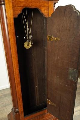 Lot 1532 - JOHN TAYLOR, MANCHESTER. AN UNUSUAL 18TH CENTURY OAK EIGHT-DAY WORLD TIME DIAL LONGCASE CLOCK