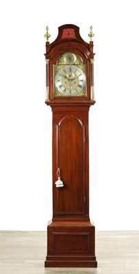 Lot 1505 - PETER JAQUET, LONDON. A GEORGE III MAHOGANY EIGHT-DAY LONGCASE CLOCK