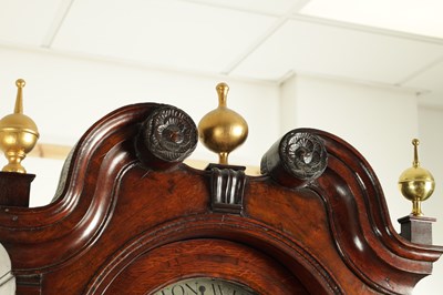 Lot 1460 - WARBURTON, WOLVERHAMPTON A GEORGE III EIGHT-DAY 12” BRASS MOON ROLLER INLAID OAK LONGCASE CLOCK