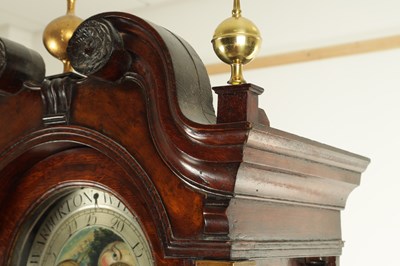 Lot 1460 - WARBURTON, WOLVERHAMPTON A GEORGE III EIGHT-DAY 12” BRASS MOON ROLLER INLAID OAK LONGCASE CLOCK