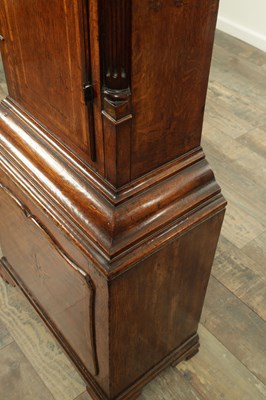 Lot 1460 - WARBURTON, WOLVERHAMPTON A GEORGE III EIGHT-DAY 12” BRASS MOON ROLLER INLAID OAK LONGCASE CLOCK