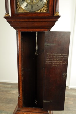 Lot 1460 - WARBURTON, WOLVERHAMPTON A GEORGE III EIGHT-DAY 12” BRASS MOON ROLLER INLAID OAK LONGCASE CLOCK