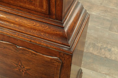 Lot 1460 - WARBURTON, WOLVERHAMPTON A GEORGE III EIGHT-DAY 12” BRASS MOON ROLLER INLAID OAK LONGCASE CLOCK