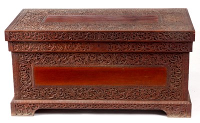 Lot 128 - A LATE 19TH CENTURY CARVED INDIAN ROSEWOOD...