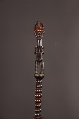 Lot 280 - A RARE AFRICAN LUBA-TABWA CARVED HARDWOOD DIGNITARY’S STAFF