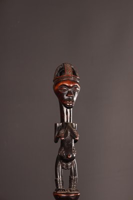 Lot 280 - A RARE AFRICAN LUBA-TABWA CARVED HARDWOOD DIGNITARY’S STAFF