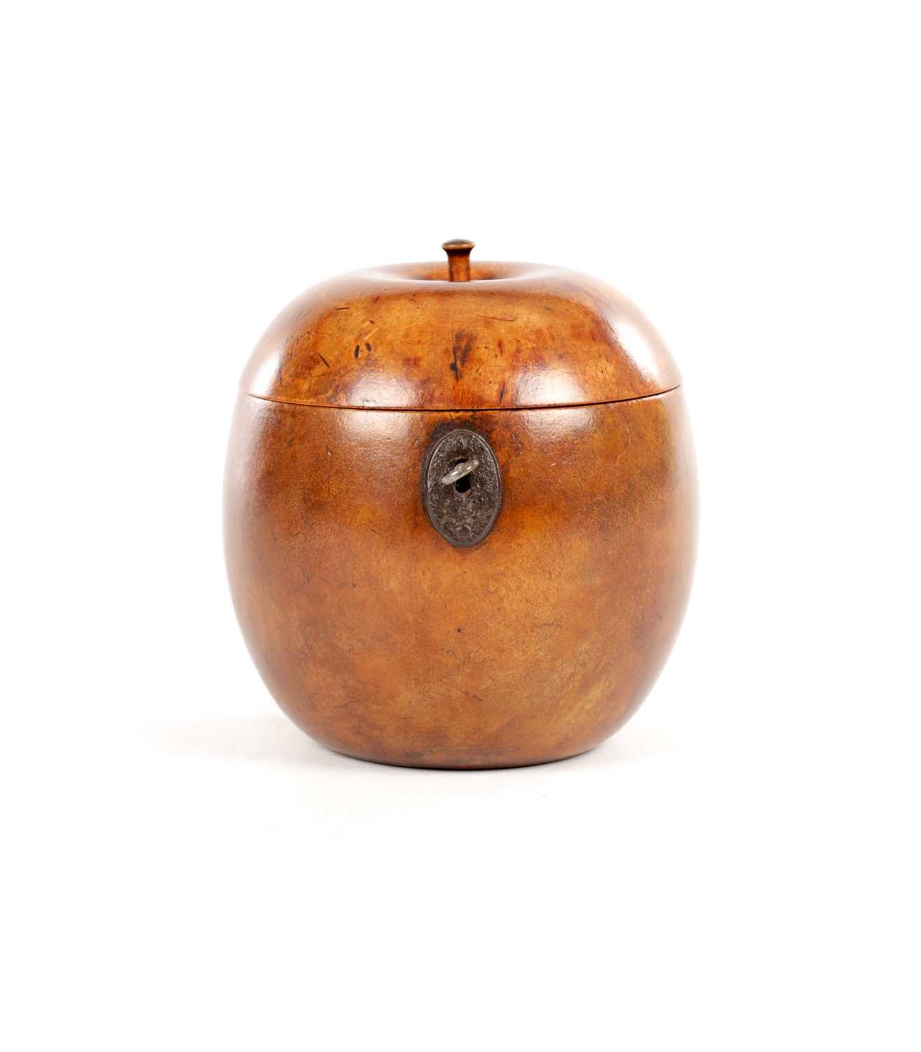 Lot 1119 - A GEORGE III FRUITWOOD "APPLE" TEA CADDY