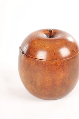Lot 1119 - A GEORGE III FRUITWOOD "APPLE" TEA CADDY