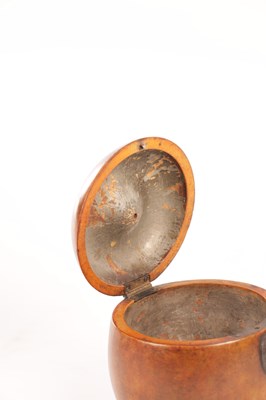 Lot 1119 - A GEORGE III FRUITWOOD "APPLE" TEA CADDY