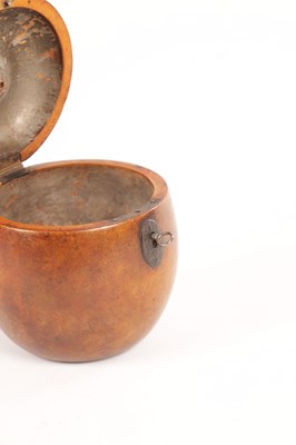 Lot 1119 - A GEORGE III FRUITWOOD "APPLE" TEA CADDY
