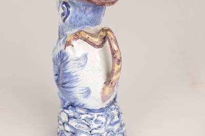Lot 112 - A 19TH CENTURY DUTCH DELFT TOBY JUG MODELLED AS A MONKEY