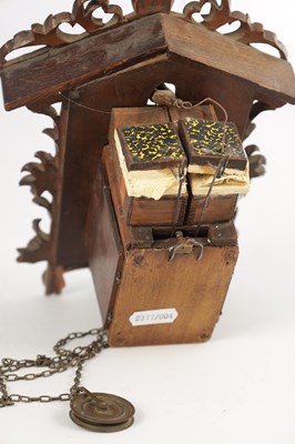 Lot 1582 - A RARE MINIATURE BLACK FOREST JOCLE CUCKOO CLOCK
