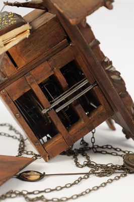 Lot 1582 - A RARE MINIATURE BLACK FOREST JOCLE CUCKOO CLOCK