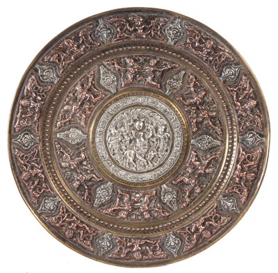 Lot 133 - A 19th CENTURY INDIAN TANJORE SILVER AND...