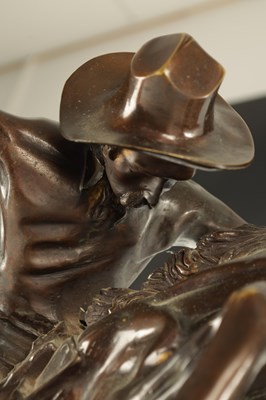 Lot 914 - A 20TH CENTURY BRONZE REMMINGTON STYLE STATUE