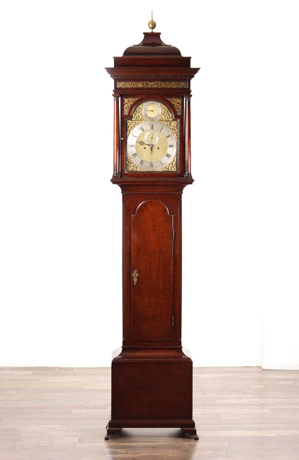 Lot 1469 - HINDLEY (HENRY) YORK A GEORGE II CUBAN MAHOGANY 8-DAY LONGCASE CLOCK