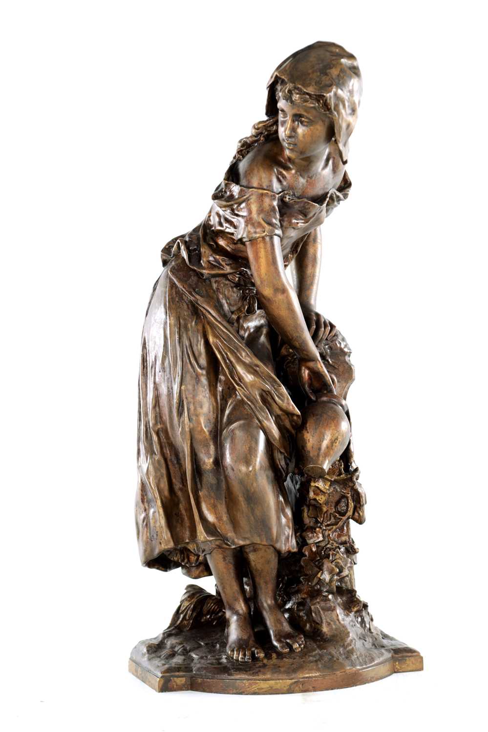 Lot 858 - AFTER MATHURIN MOREAU. A 19TH CENTURY FIGURAL BRONZE STATUE