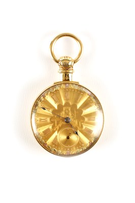 Lot 1435 - H. PINNINTON, LIVERPOOL. AN 18CT GOLD OPEN FACED POCKET WATCH