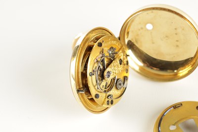 Lot 1435 - H. PINNINTON, LIVERPOOL. AN 18CT GOLD OPEN FACED POCKET WATCH