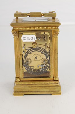 Lot 1504 - A LATE 19TH CENTURY FRENCH PORCELAIN PANELLED REPEATING CARRIAGE CLOCK