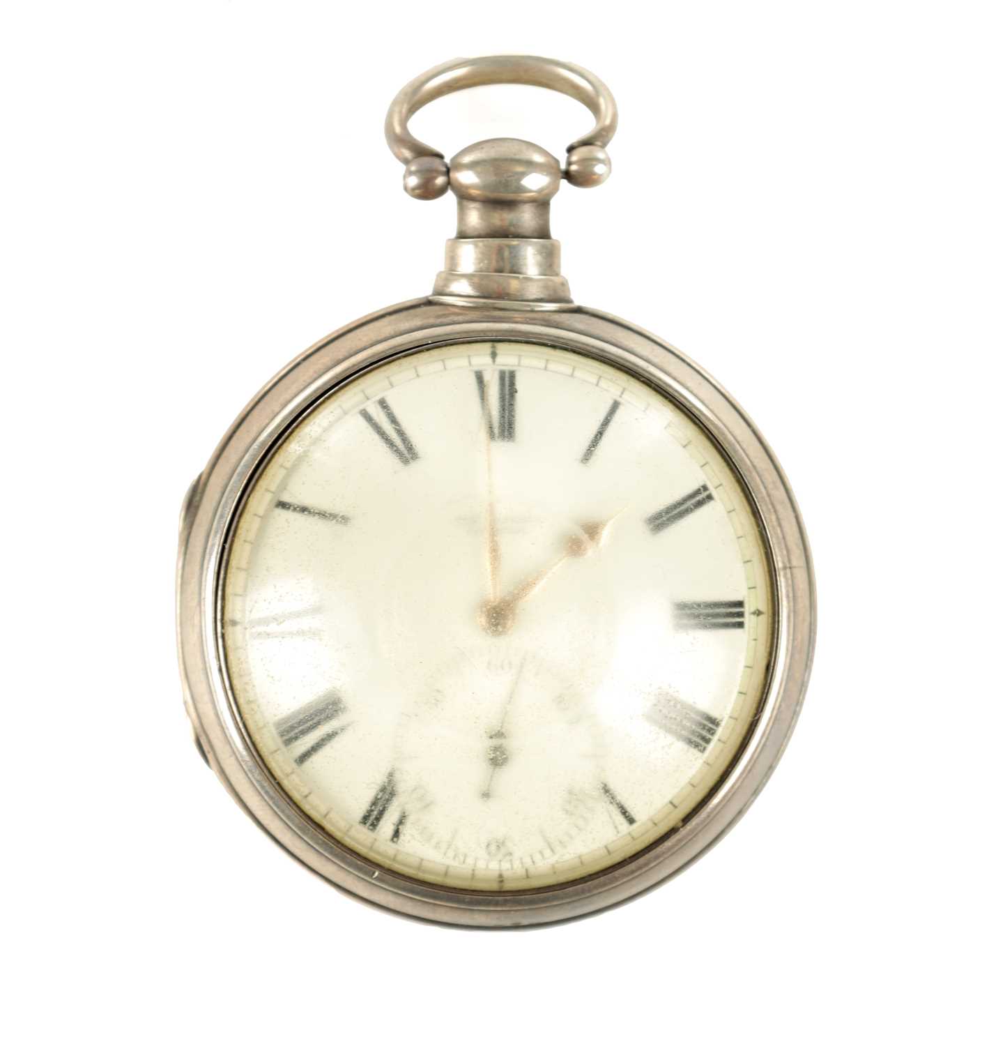 Lot 1421 - ROBERT ROSKELL, LIVERPOOL. A SILVER PAIR CASED POCKET WATCH
