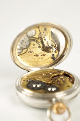 Lot 1398 - A PAILLARD’S PATENT AMERICAN OPEN FACED SILVER POCKET WATCH
