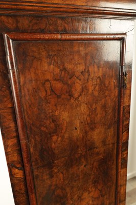 Lot 1611 - ISAC HANWELL, LONDON. AN EARLY 18TH CENTURY BURR WALNUT LONGCASE CLOCK
