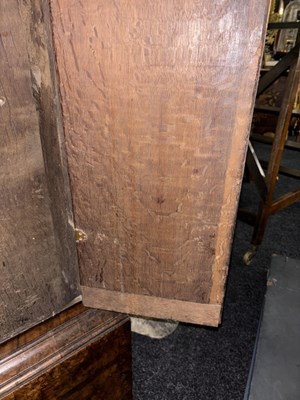 Lot 1611 - ISAC HANWELL, LONDON. AN EARLY 18TH CENTURY BURR WALNUT LONGCASE CLOCK