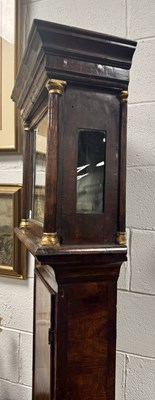 Lot 1611 - ISAC HANWELL, LONDON. AN EARLY 18TH CENTURY BURR WALNUT LONGCASE CLOCK