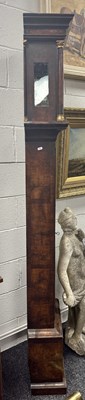 Lot 1611 - ISAC HANWELL, LONDON. AN EARLY 18TH CENTURY BURR WALNUT LONGCASE CLOCK