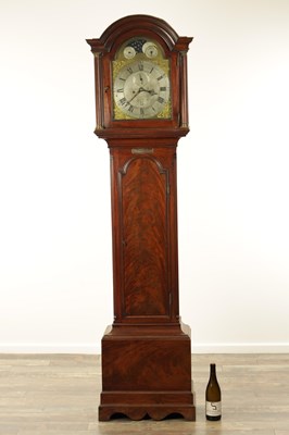 Lot 1461 - ARLANDER DOBSON, LONDON. A GEORGE III FIGURED MAHOGANY LONGCASE CLOCK