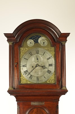 Lot 1461 - ARLANDER DOBSON, LONDON. A GEORGE III FIGURED MAHOGANY LONGCASE CLOCK