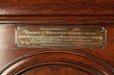 Lot 1461 - ARLANDER DOBSON, LONDON. A GEORGE III FIGURED MAHOGANY LONGCASE CLOCK