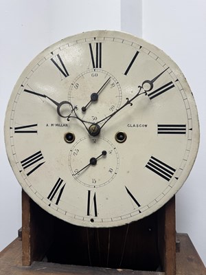 Lot 1464 - A. MCMILLAN, GLASGOW. A LATE GEORGIAN MAHOGANY EIGHT DAY LONGCASE CLOCK