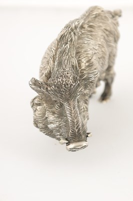 Lot 413 - AN EARLY 20TH CENTURY DUTCH SILVER MODEL OF A WILD BOAR