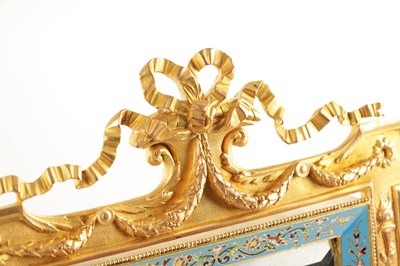 Lot 737 - A 19TH CENTURY FRENCH ORMOLU AND CHAMPLEVE ENAMEL DRESSING TABLE MIRROR