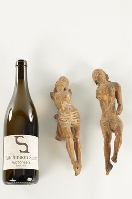 Lot 1135 - TWO EARLY CARVED WOOD CORPUS CHRISTI