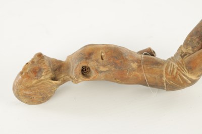 Lot 1135 - TWO EARLY CARVED WOOD CORPUS CHRISTI
