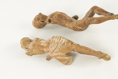 Lot 1135 - TWO EARLY CARVED WOOD CORPUS CHRISTI