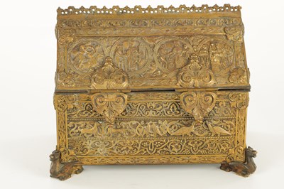 Lot 805 - A 19TH CENTURY GILT BRONZE RENAISSANCE JEWELLERY CASKET