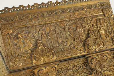 Lot 805 - A 19TH CENTURY GILT BRONZE RENAISSANCE JEWELLERY CASKET
