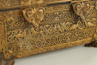 Lot 805 - A 19TH CENTURY GILT BRONZE RENAISSANCE JEWELLERY CASKET
