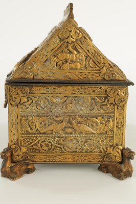 Lot 805 - A 19TH CENTURY GILT BRONZE RENAISSANCE JEWELLERY CASKET
