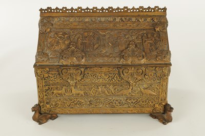 Lot 805 - A 19TH CENTURY GILT BRONZE RENAISSANCE JEWELLERY CASKET